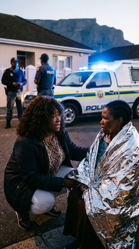 Jasmine Grindlay providing trauma counselling alongside the South African Police Service